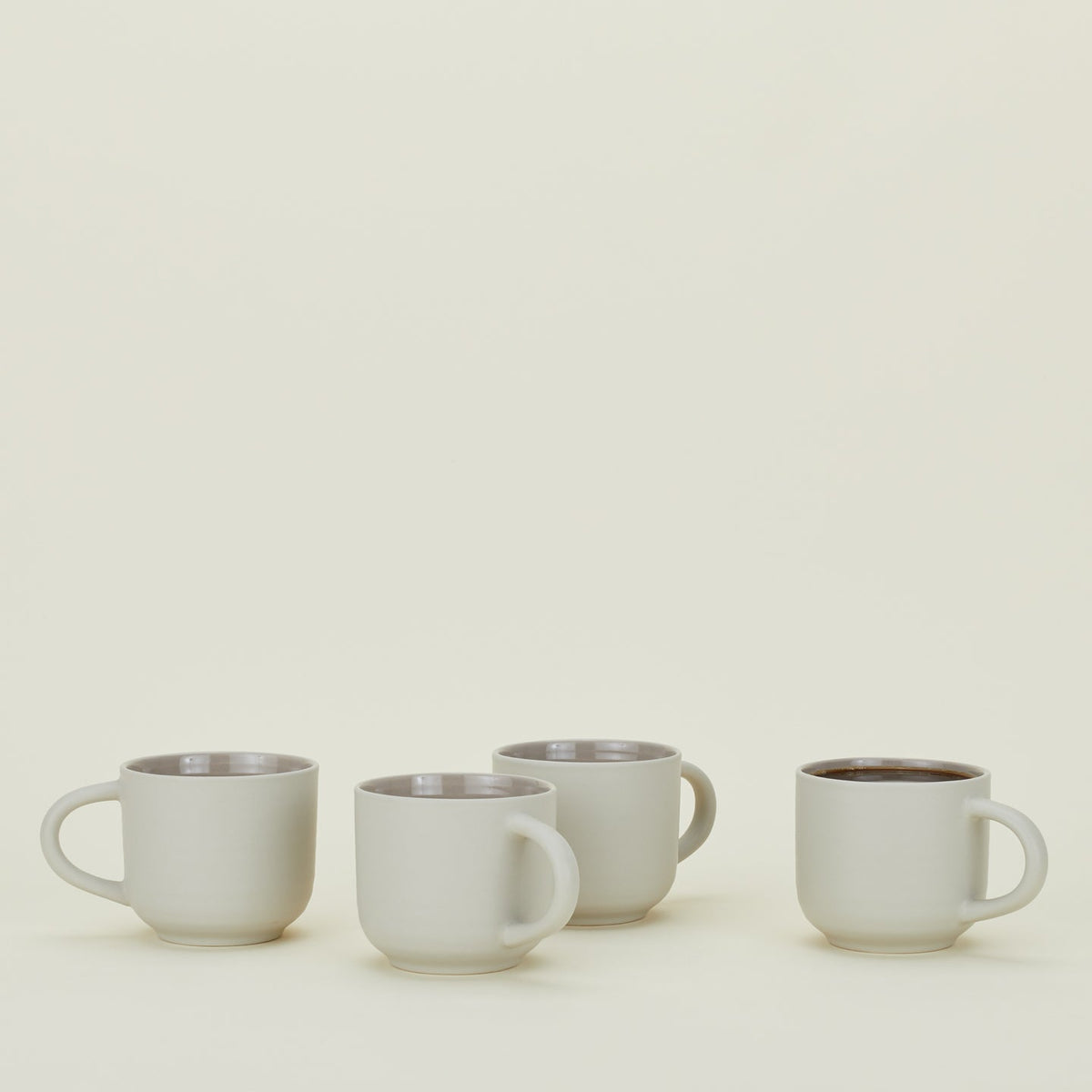 Essential Mug, Set of 4 - Light Grey