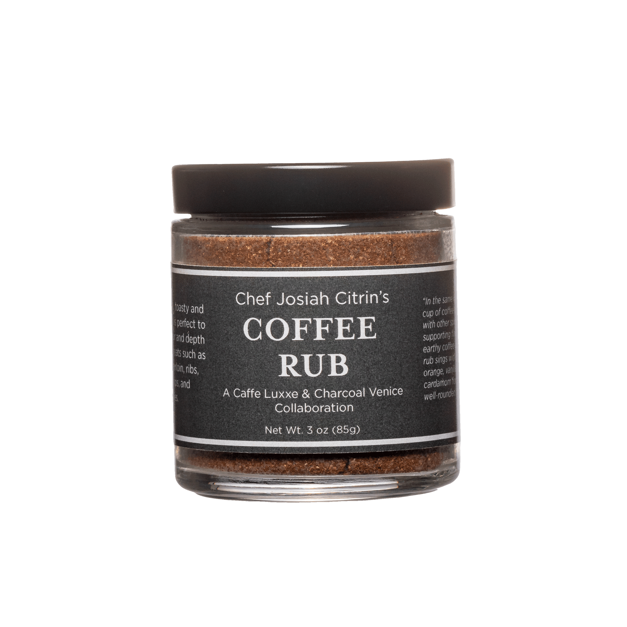 Chef Josiah Citrin Coffee Rub Lifestyle Rub Treats Charcoal Venice + Caffe Luxxe   